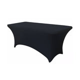 LOVWY 4018 - Home & Garden > Linens & Bedding > Table Linens > Tablecloths 6 FT Black Spandex Fitted Table Cover