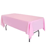 LOVWY Polyester Tablecloth 58" x 102" Pink Satin Tablecloth