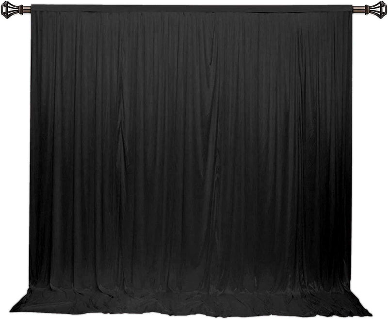 LOVWY Wedding Background Black 10ft x 10ft ICE Silk Voile Wedding Background