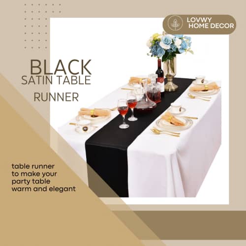 Enhance Your Décor with the Timeless Beauty of a Black Satin Table Runner