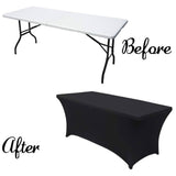 LOVWY 4018 - Home & Garden > Linens & Bedding > Table Linens > Tablecloths 4 FT Black Spandex Fitted Table Cover