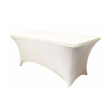 LOVWY 4018 - Home & Garden > Linens & Bedding > Table Linens > Tablecloths 4 FT Ivory Spandex Fitted Table Cover