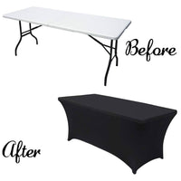 LOVWY 4018 - Home & Garden > Linens & Bedding > Table Linens > Tablecloths 4 FT Navy Blue Spandex Fitted Table Cover