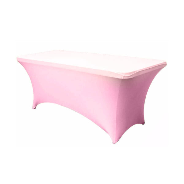 LOVWY 4018 - Home & Garden > Linens & Bedding > Table Linens > Tablecloths 4 FT Pink Spandex Fitted Table Cover