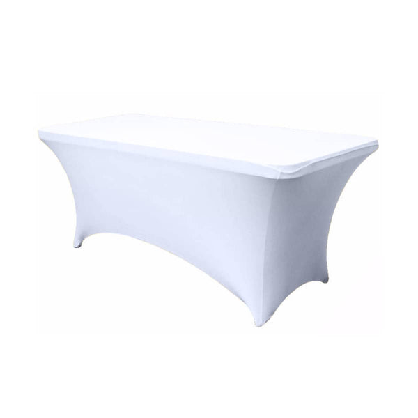 LOVWY 4018 - Home & Garden > Linens & Bedding > Table Linens > Tablecloths 4 FT White Spandex Fitted Table Cover