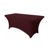 LOVWY 4018 - Home & Garden > Linens & Bedding > Table Linens > Tablecloths 6 FT Burgundy Spandex Fitted Table Cover