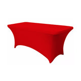 LOVWY 4018 - Home & Garden > Linens & Bedding > Table Linens > Tablecloths 6 FT Red Spandex Fitted Table Cover