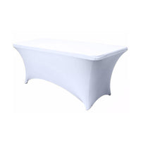 LOVWY 4018 - Home & Garden > Linens & Bedding > Table Linens > Tablecloths 6 FT White Spandex Fitted Table Cover