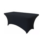 LOVWY 4018 - Home & Garden > Linens & Bedding > Table Linens > Tablecloths 8 FT Black Spandex Fitted Table Cover