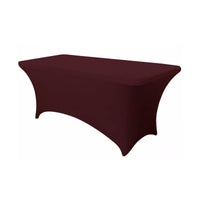 LOVWY 4018 - Home & Garden > Linens & Bedding > Table Linens > Tablecloths 8 FT Burgundy Spandex Fitted Table Cover