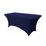 LOVWY 4018 - Home & Garden > Linens & Bedding > Table Linens > Tablecloths 8 FT Navy Blue Spandex Fitted Table Cover