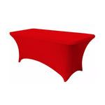 LOVWY 4018 - Home & Garden > Linens & Bedding > Table Linens > Tablecloths 8 FT Red Spandex Fitted Table Cover