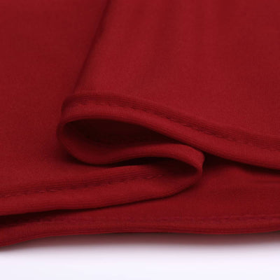 LOVWY 4018 - Home & Garden > Linens & Bedding > Table Linens > Tablecloths 8 FT Red Spandex Fitted Table Cover