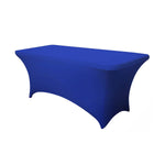 LOVWY 4018 - Home & Garden > Linens & Bedding > Table Linens > Tablecloths 8 FT Royal Blue Spandex Fitted Table Cover