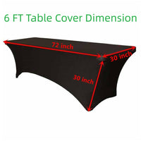 LOVWY 4018 - Home & Garden > Linens & Bedding > Table Linens > Tablecloths Copy of 6 FT Black Spandex Fitted Table Cover
