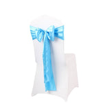 LOVWY chair sashes Baby Blue 6.7" x 108" Pack of 10 Satin Chair Sashes