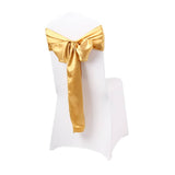 LOVWY chair sashes Golden 6.7" x 108" Pack of 10 Satin Chair Sashes