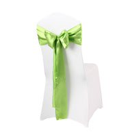 LOVWY chair sashes Lime 6.7" x 108" Pack of 10 Satin Chair Sashes