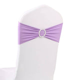 LOVWY chair sashes LOVWY 10PCS Lavender Spandex Chair Bands Sashes