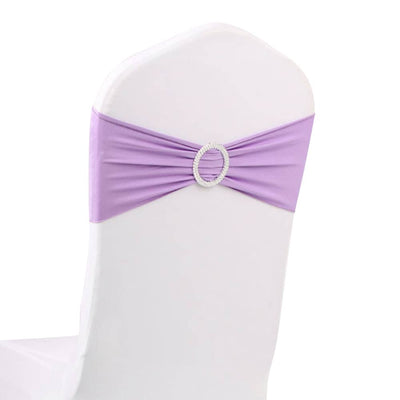 LOVWY chair sashes LOVWY 10PCS Lavender Spandex Chair Bands Sashes