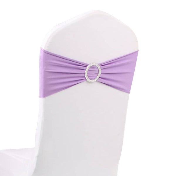 LOVWY chair sashes LOVWY 10PCS Lavender Spandex Chair Bands Sashes
