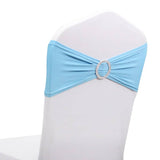 LOVWY chair sashes LOVWY 10PCS Sky Blue Spandex Chair Bands Sashes