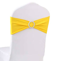 LOVWY chair sashes LOVWY 10PCS Yellow Spandex Chair Bands Sashes