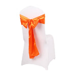 LOVWY chair sashes Orange 6.7" x 108" Pack of 10 Satin Chair Sashes