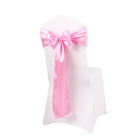 LOVWY chair sashes Pink 6.7" x 108" Pack of 10 Satin Chair Sashes