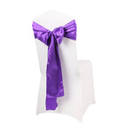 LOVWY chair sashes Purple 6.7" x 108" Pack of 10 Satin Chair Sashes
