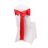 LOVWY chair sashes Red 6.7" x 108" Pack of 10 Satin Chair Sashes