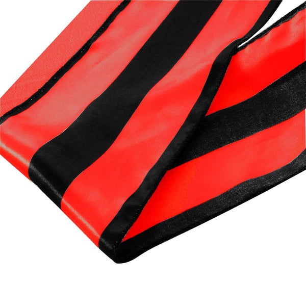 LOVWY chair sashes Stripes Black Red 6.7" x 108" Pack of 10 Satin Chair Sashes