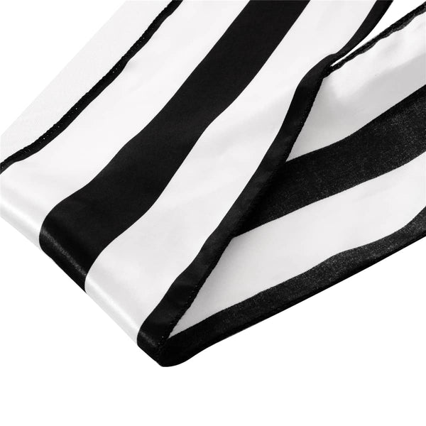 LOVWY chair sashes Copy of Stripes Black Red 6.7" x 108" Pack of 10 Satin Chair Sashes