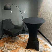LOVWY Cocktail Table Cover 24" / 2 ft Black Stretch Fitted Cocktail Table Topper