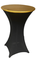 LOVWY Cocktail Table Cover 24" / 2 ft Metallic Golden Stretch Fitted Cocktail Table Topper