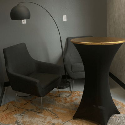 LOVWY Cocktail Table Cover 24" / 2 ft Metallic Golden Stretch Fitted Cocktail Table Topper