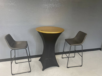 LOVWY Cocktail Table Cover 24" / 2 ft Metallic Golden Stretch Fitted Cocktail Table Topper