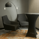 LOVWY Cocktail Table Cover 24" / 2 ft Metallic Silver Stretch Fitted Cocktail Table Topper