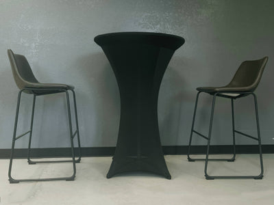 LOVWY Cocktail Table Cover 30" / 2.5 ft Black Stretch Fitted 5 pcs Cocktail Table Topper