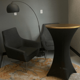 LOVWY Cocktail Table Cover 30" / 2.5 ft Metallic Golden Stretch Fitted Cocktail Table Topper