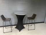 LOVWY Cocktail Table Cover 30" / 2.5 ft Metallic Silver Stretch Fitted Cocktail Table Topper