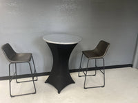 LOVWY Cocktail Table Cover 30" / 2.5 ft Metallic Silver Stretch Fitted Cocktail Table Topper