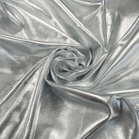 LOVWY Cocktail Table Cover 30" / 2.5 ft Metallic Silver Stretch Fitted Cocktail Table Topper