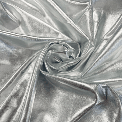 LOVWY Cocktail Table Cover 30" / 2.5 ft Metallic Silver Stretch Fitted Cocktail Table Topper