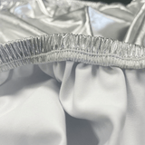 LOVWY Cocktail Table Cover 30" / 2.5 ft Metallic Silver Stretch Fitted Cocktail Table Topper