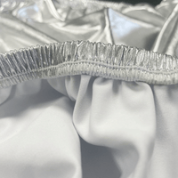LOVWY Cocktail Table Cover 30" / 2.5 ft Metallic Silver Stretch Fitted Cocktail Table Topper