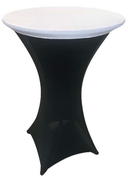 LOVWY Cocktail Table Cover 30" White Stretch Fitted Cocktail Table Topper