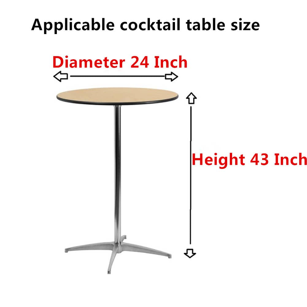 LOVWY 24 x 43 Spandex Black Cocktail Fitted Table Cover