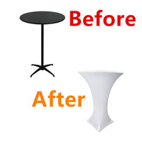 LOVWY Cocktail Table Cover Burgundy 30" x 43 " Spandex Cocktail Fitted Table Cover