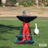 LOVWY Polyester Black Cocktail Tablecloth For Outdoor Party